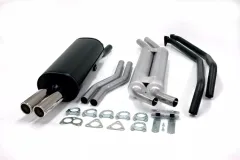 Simons aluminized steel sports exhaust system 2x70 mm for BMW E30 320i/323i/325i registration-free