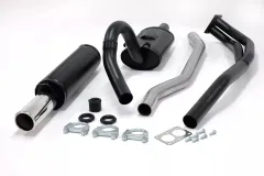 Simons Aluminized steel sports exhaust 80 mm round for Opel Kadett C 1.9E, 2.0E 