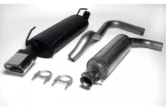 Simons chrome steel sports exhaust system 70x140 mm angular for SAAB 9-3 Viggen