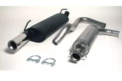 Simons Chrome steel sports exhaust system, 90 mm round, for SAAB 900 2.0T Coupé & Cabrio