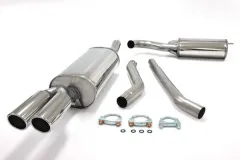 Simons Stainless steel sports exhaust system 2x80 mm for Audi A6 (C5) 2WD sedan/avant/station wagon 1.8T/1.9TDI/2.5TDI EC approval