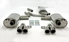 Simons Stainless steel sports exhaust system Duplex 2x 80 mm for Audi A6 (C6) 2WD Sedan/Avant/station wagon 2.0TFSi