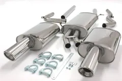 Simons Stainless steel sports exhaust system Duplex L+R 1x100 mm for Audi iA4 (B7) 2WD Sedan/Avant/Convert 1.8T/2.0TFSI EC-approval