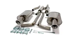 Simons Stainless Steel Duplex Sport Exhaust System L+R 1x100 mm for Audi A4 (B6) Quattro Sedan/Avant/Wagon 1.8 T EC Approval