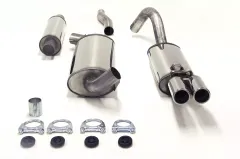 Simons stainless steel sports exhaust system for Audi 80, 90, Coupé Type 89 2x70 mm registration-free