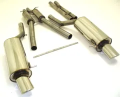 Sport exhaust for Audi S6 C5 4.2L V8 250KW Quattro ø 2x 63,5mm Duplex made of stainless steel EC-approval (registration-free)